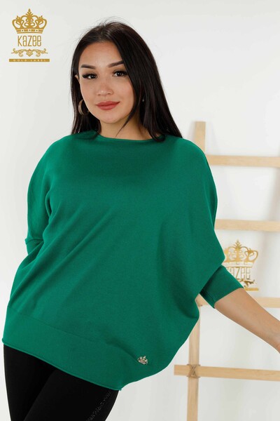 Wholesale Women's Knitwear Sweater - Basic - Green - 30241 | KAZEE - Thumbnail