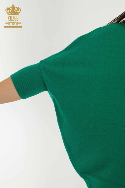 Wholesale Women's Knitwear Sweater - Basic - Green - 30241 | KAZEE - Thumbnail
