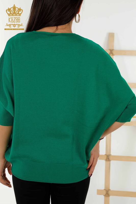 Wholesale Women's Knitwear Sweater - Basic - Green - 30241 | KAZEE