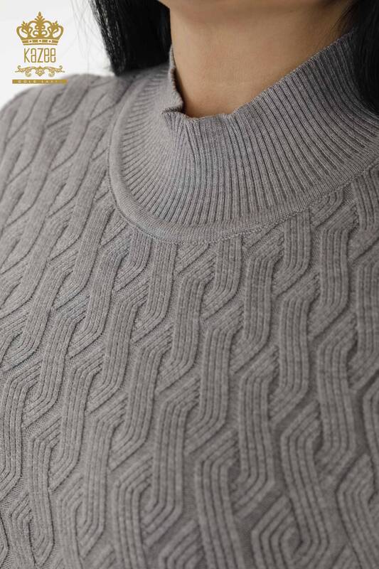 Wholesale Women's Knitwear - Basic - Gray - 16181 | KAZEE