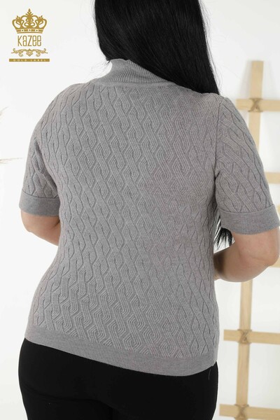 Wholesale Women's Knitwear - Basic - Gray - 16181 | KAZEE - Thumbnail