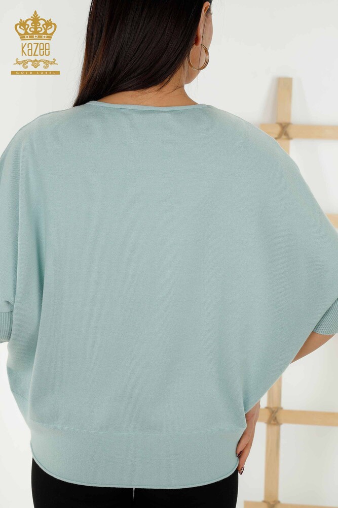 Wholesale Women's Knitwear Sweater Basic Light Blue - 30241 | KAZEE - 7