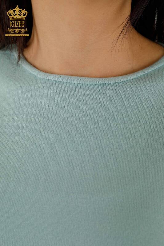 Wholesale Women's Knitwear Sweater Basic Light Blue - 30241 | KAZEE