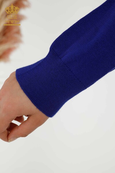 Wholesale Women's Knitwear Sweater Basic Logo Saks - 30181 | KAZEE - Thumbnail