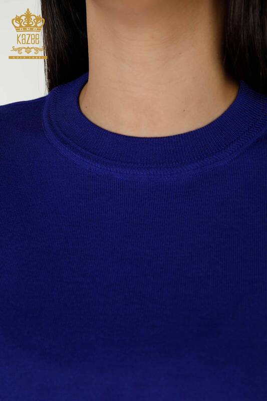 Wholesale Women's Knitwear Sweater Basic Logo Saks - 30254 | KAZEE