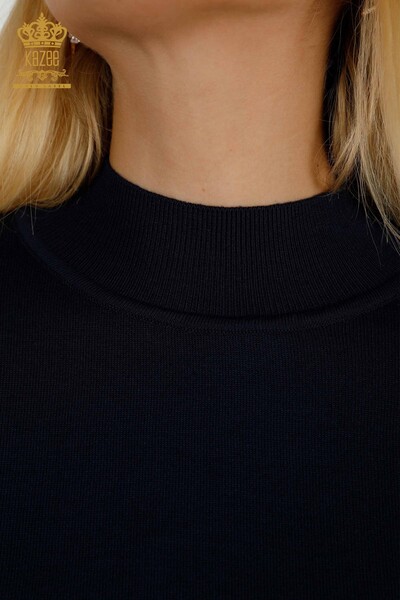 Wholesale Women's Knitwear Sweater Basic Navy Blue - 30507 | KAZEE - Thumbnail