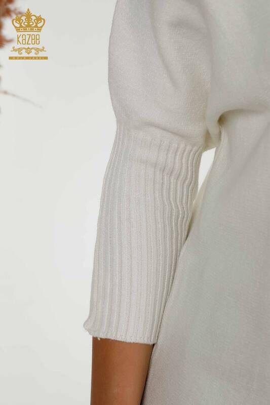 Wholesale Women's Knitwear Sweater - Basic - Pocket - Ecru - 30237 | KAZEE