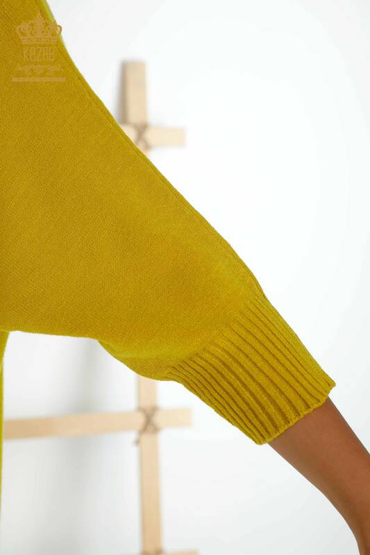 Wholesale Women's Knitwear Sweater - Basic - Pocket - Mustard - 30237 | KAZEE