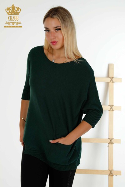 Wholesale Women's Knitwear Sweater - Basic - Pocket - Nefti - 30237 | KAZEE - Thumbnail