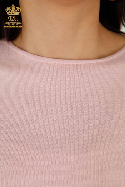 Wholesale Women's Knitwear Sweater - Basic - Powder - 30241 | KAZEE - 3