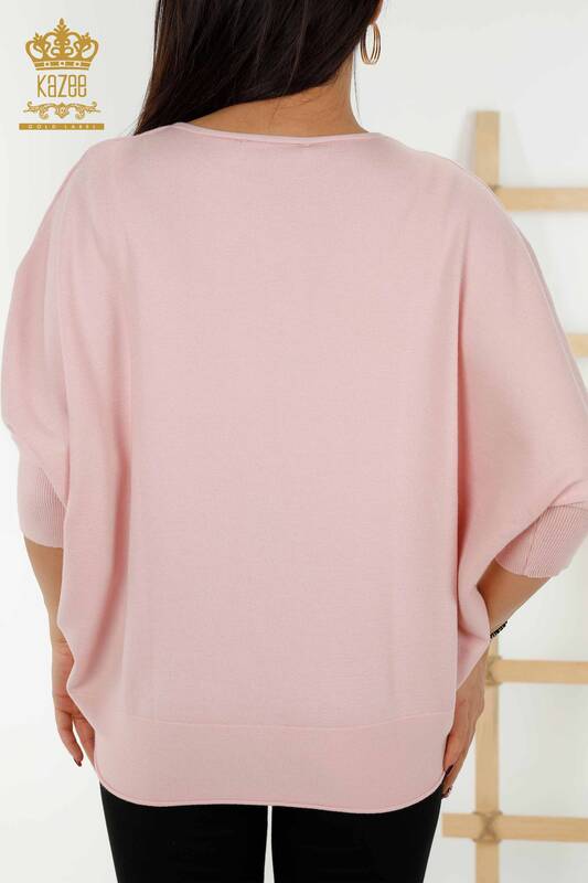 Wholesale Women's Knitwear Sweater - Basic - Powder - 30241 | KAZEE