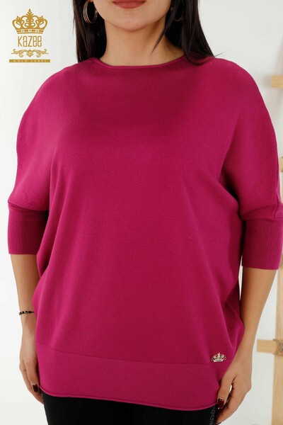 Wholesale Women's Knitwear Sweater - Basic - Purple - 30241 | KAZEE - Thumbnail