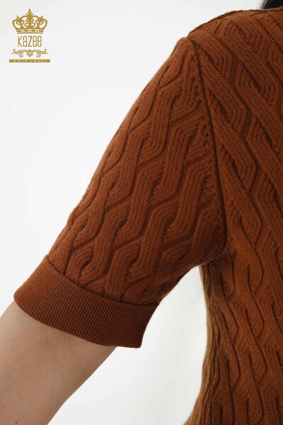 Wholesale Women's Knitwear Sweater - Basic - Tan - 16181 | KAZEE - Thumbnail