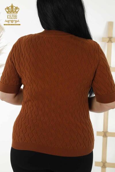 Wholesale Women's Knitwear Sweater - Basic - Tan - 16181 | KAZEE - Thumbnail