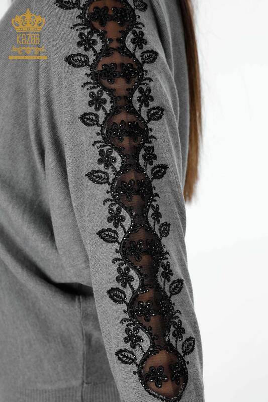 Wholesale Women's Knitwear Sweater Bat Sleeve Gray - 14721 | KAZEE