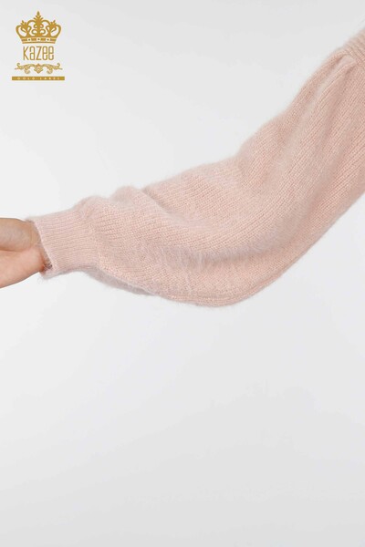 Wholesale Women's Knitwear Sweater Crew Neck Angora Long Sleeve - 19064 | KAZEE - Thumbnail