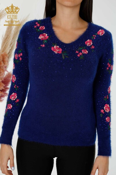 Wholesale Women's Knitwear Sweater Crew Neck Saks - 18916 | KAZEE - 2