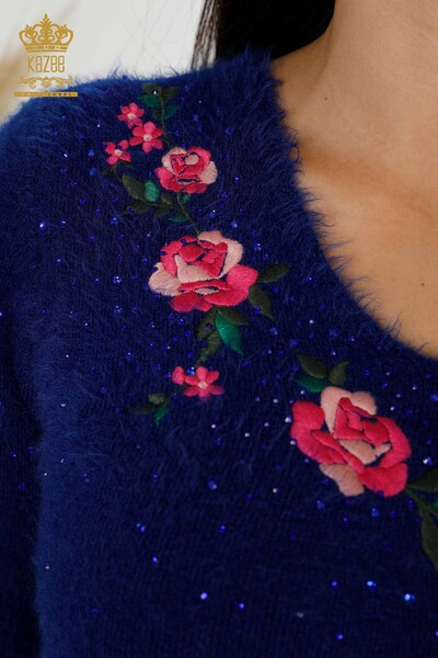 Wholesale Women's Knitwear Sweater Crew Neck Saks - 18916 | KAZEE - 4