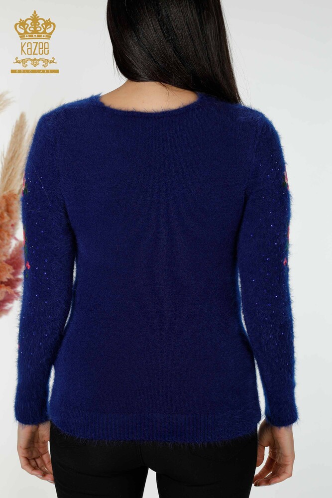 Wholesale Women's Knitwear Sweater Crew Neck Saks - 18916 | KAZEE - 5