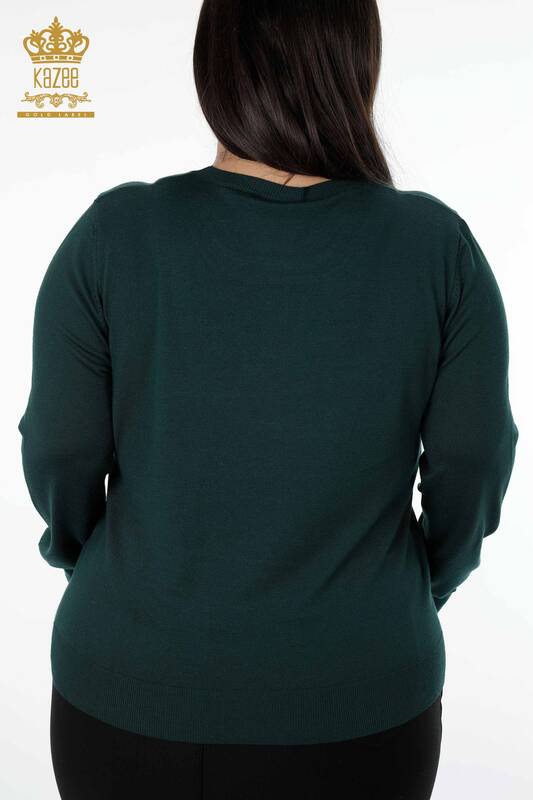 Wholesale Women's Knitwear Sweater Crew Neck Logo Basic - 16989 | KAZEE