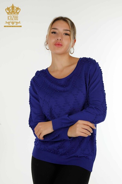 Wholesale Women's Knitwear Sweater Crew Neck Saks - 16740 | KAZEE - Kazee