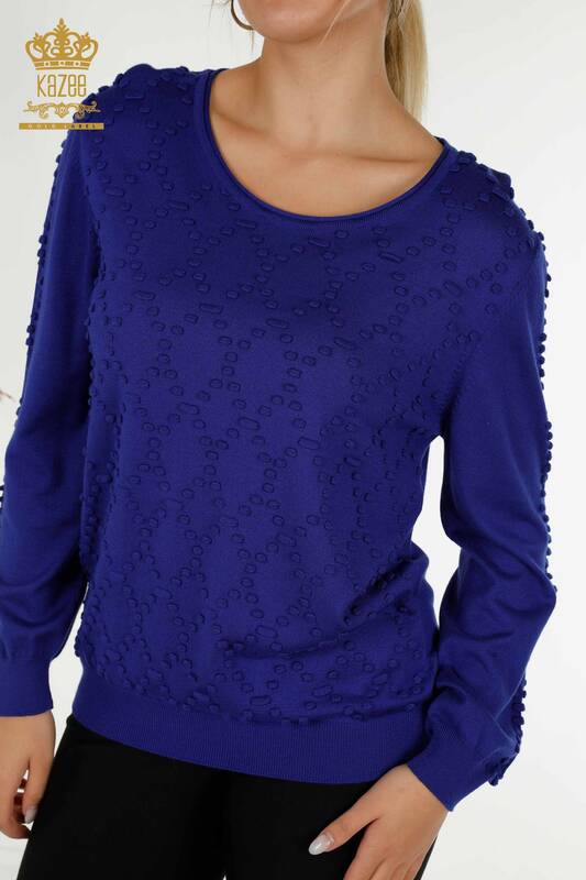 Wholesale Women's Knitwear Sweater Crew Neck Saks - 16740 | KAZEE