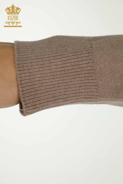 Wholesale Women's Knitwear Sweater Bird Embroidered Mink - 30401 | KAZEE - 7