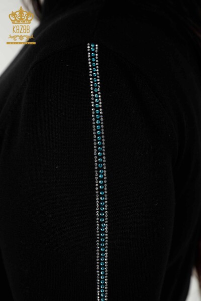 Wholesale Women's Knitwear Sweater Bird Pattern Black - 16459 | KAZEE - 7