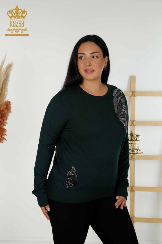 Wholesale Women's Knitwear Sweater Butterfly Patterned Nefti - 16958 | KAZEE