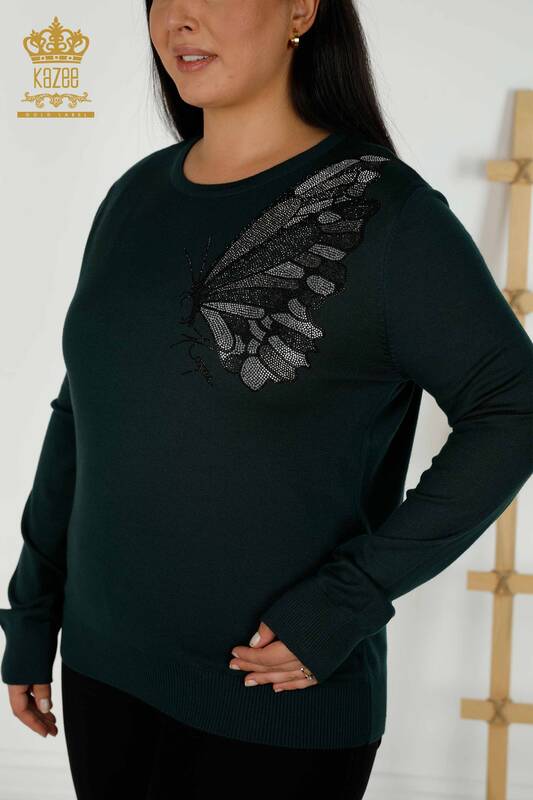 Wholesale Women's Knitwear Sweater Butterfly Patterned Nefti - 16958 | KAZEE