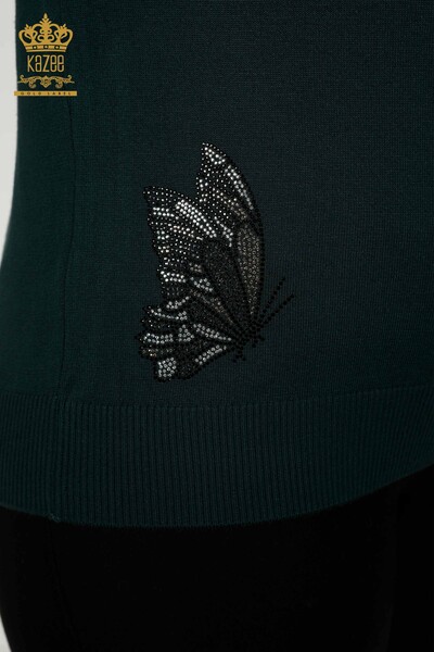 Wholesale Women's Knitwear Sweater Butterfly Patterned Nefti - 16958 | KAZEE - Thumbnail
