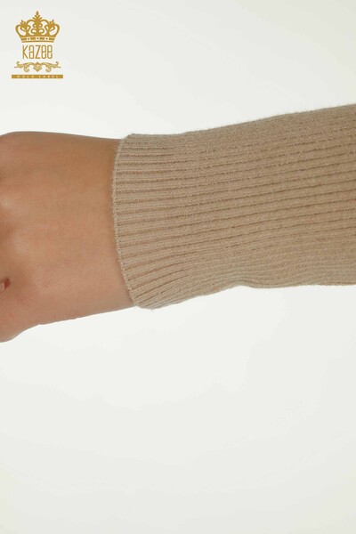 Wholesale Women's Knitwear Sweater Button Detailed Beige - 30364 | KAZEE - Thumbnail