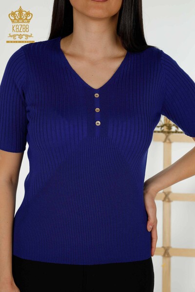 Wholesale Women's Knitwear Sweater - Button Detailed - Saks - 30043 | KAZEE - Thumbnail