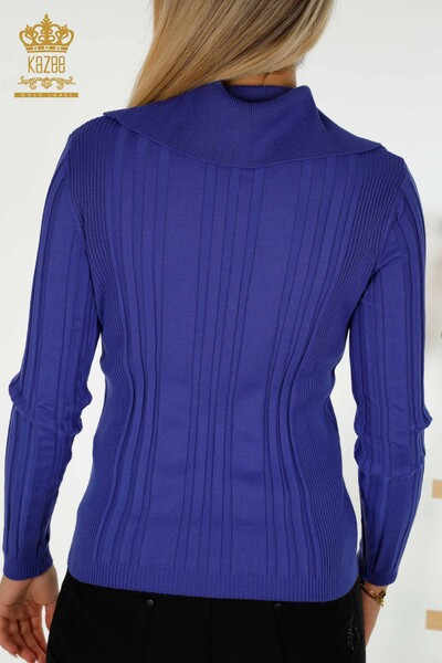Wholesale Women's Knitwear Sweater Button Detailed Saks - 30134 | KAZEE - Thumbnail
