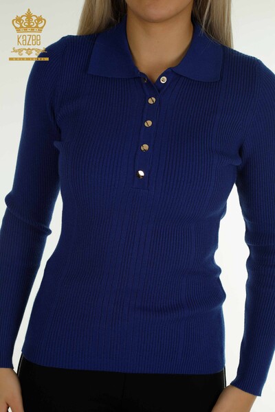 Kazee - Wholesale Women's Knitwear Sweater Button Detailed Saks - 30364 | KAZEE (1)