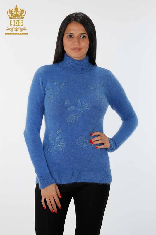 Wholesale Women's Knitwear Sweater Cat Detailed Stone Embroidered - 18759 | KAZEE