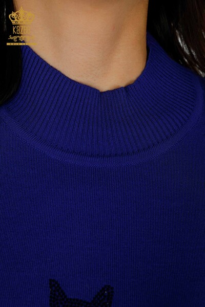 Wholesale Women's Knitwear Sweater Cat Patterned Saks - 16969 | KAZEE - 4