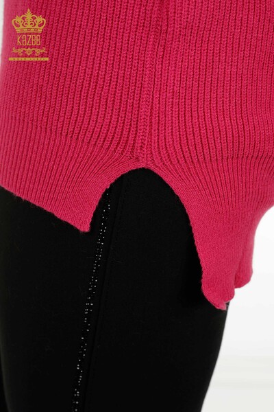 Wholesale Women's Knitwear Sweater Detailed Fuchsia - 19042 | KAZEE - Thumbnail