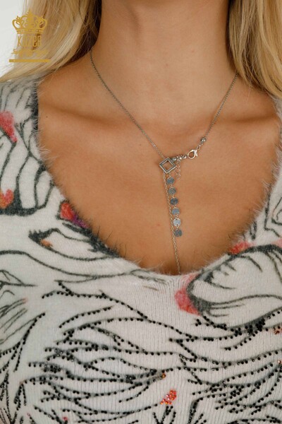 Wholesale Women's Knitwear Sweater Digital Print Angora Orange - 18975 | KAZEE - 4