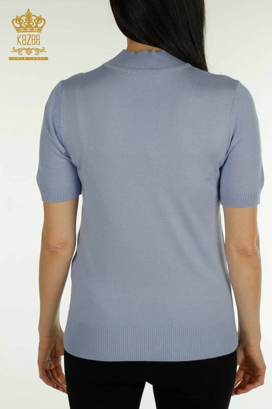 Wholesale Women's Knitwear Sweater Blue with Dragonfly Detail - 30650 | KAZEE