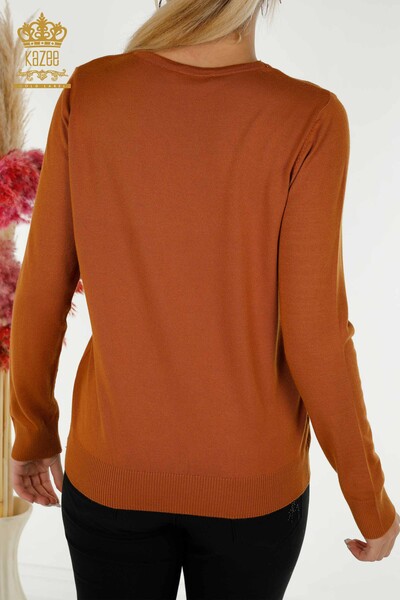 Wholesale Women's Knitwear Sweater with Embroidery Pattern - 30652 | KAZEE - Thumbnail