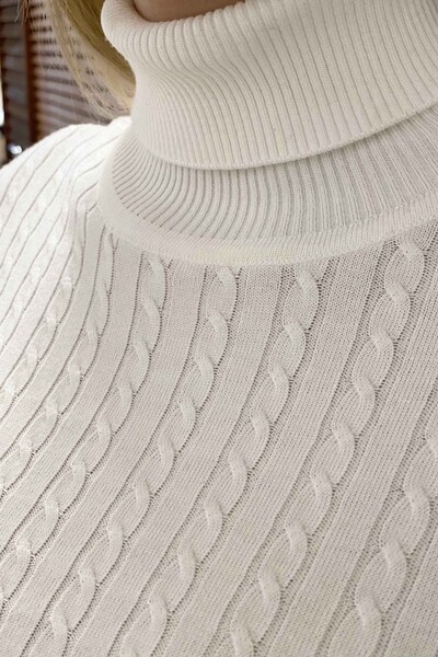 Wholesale Women's Knitwear Sweater Turtleneck Hair knitting Basic - 15224 | KAZEE - Thumbnail