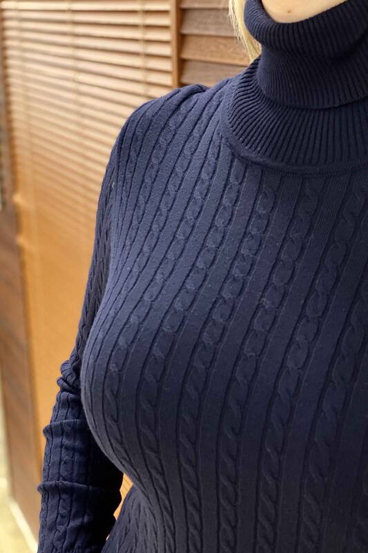 Wholesale Women's Knitwear Sweater Turtleneck Hair knitting Basic - 15224 | KAZEE