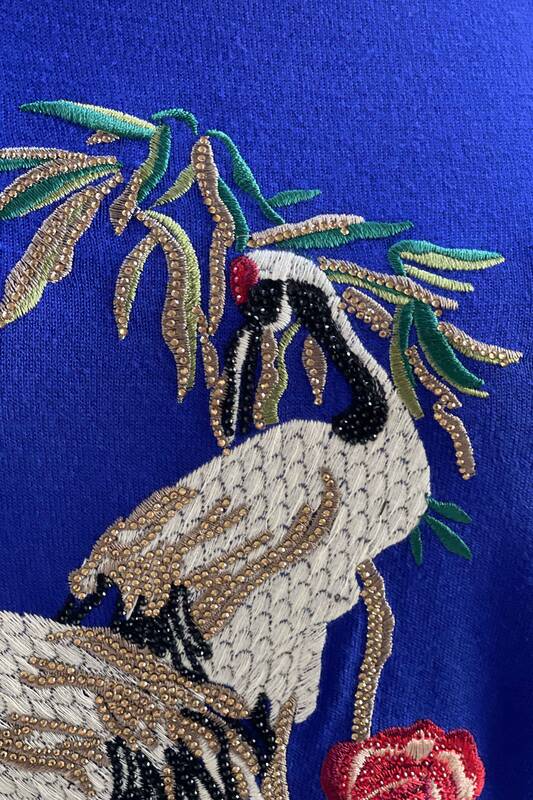 Wholesale Women's Knitwear Sweater Floral Pattern Short Sleeve - 16600 | KAZEE