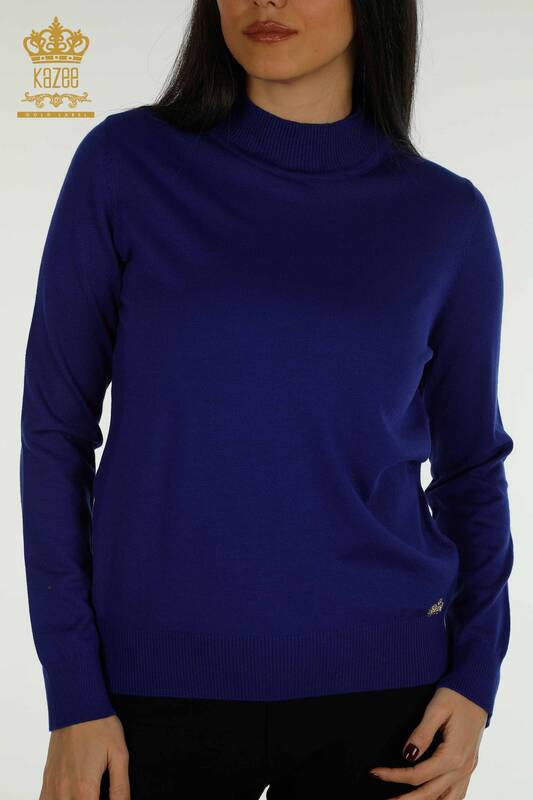 Wholesale Women's Knitwear Sweater High Collar Basic Saks - 30613 | KAZEE