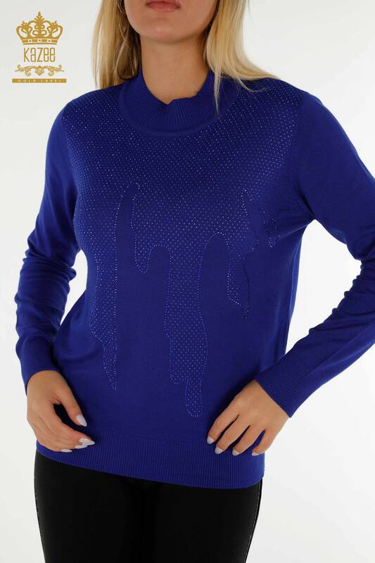 Wholesale Women's Knitwear Sweater High Collar Saks - 30390 | KAZEE