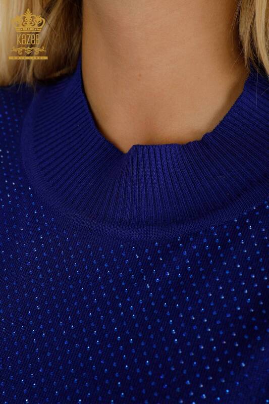 Wholesale Women's Knitwear Sweater High Collar Saks - 30390 | KAZEE