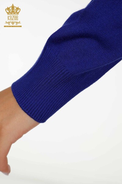 Wholesale Women's Knitwear Sweater High Collar Saks - 30390 | KAZEE - Thumbnail