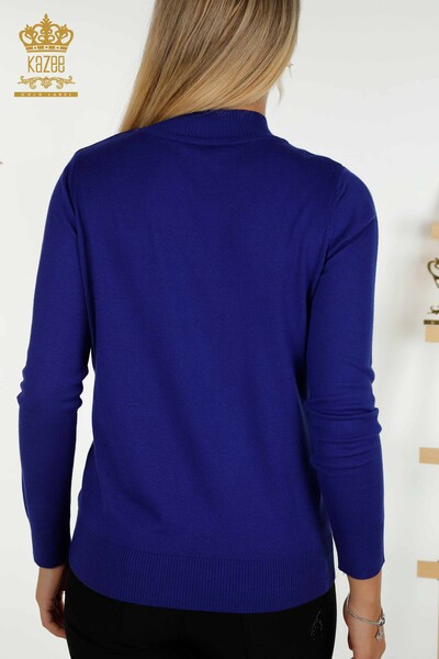 Wholesale Women's Knitwear Sweater High Collar Saks - 30393 | KAZEE - 7