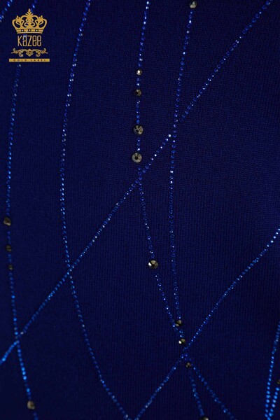 Wholesale Women's Knitwear Sweater High Collar Saks - 30454 | KAZEE - Thumbnail